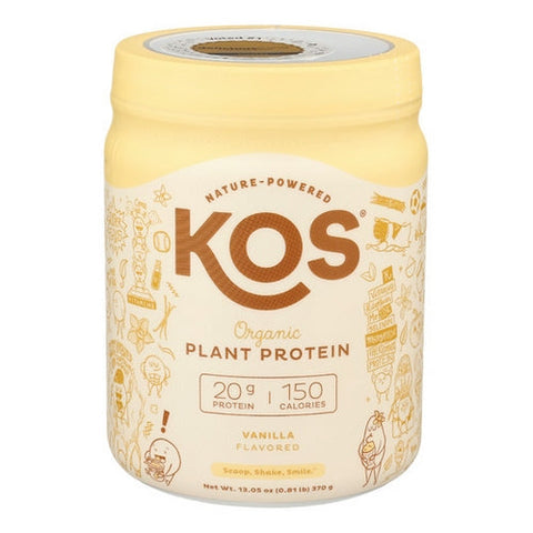 Kos, Organic Plant Protein Powder, Vanilla 13.05 Oz
