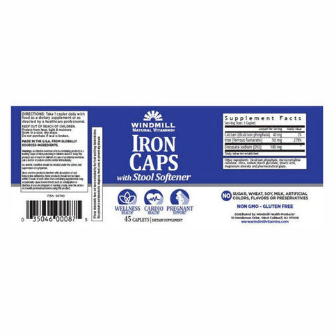 Windmill Health, Iron FE, 50 mg, 45 Caplets