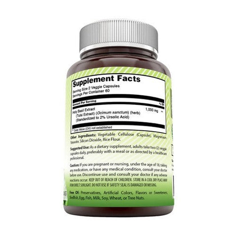 Amazing Nutrition, Amazing India Holy Basil Extract, 1000 Mg, 120 Veg Caps Amazing Nutrition