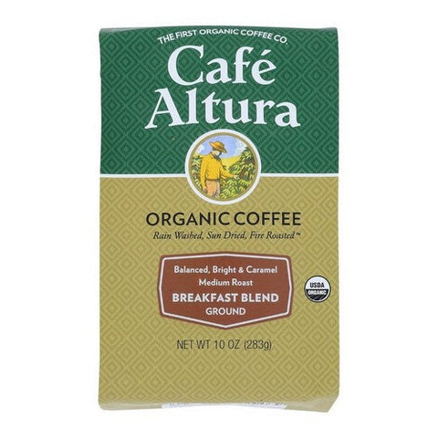 Cafe Altura, Organic Coffee Breakfast Blend Medium Roast Ground, 10 Oz Cafe Altura