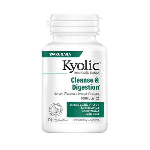 Kyolic, Aged Garlic Extract Cleanse And Digestion Formula 102, VEG, 100 CAP