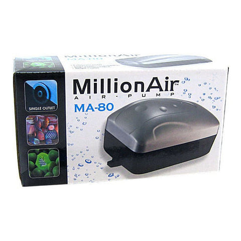 Million Air Pump MA80 - 1 Air Outlet (10 Gallon Tank) by Via Aqua