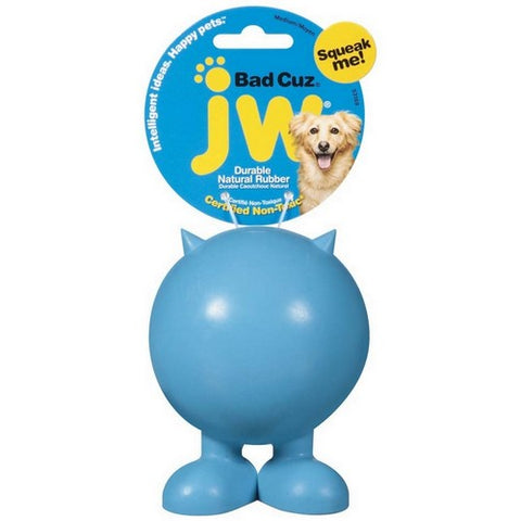 JW Pet, Bad Cuz Rubber Squeaker Dog Toy, Medium - 4" Tall JW Pet
