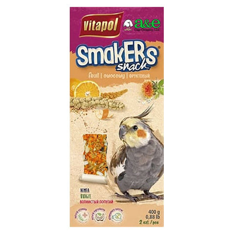 A&E Cage Company, Smakers Cockatiel Orange Treat Sticks, 2 count / 400 Grams A&E Cage Company