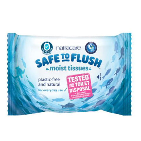 Natracare, Safe to Flush Moist Tissues, 30 Count Natracare