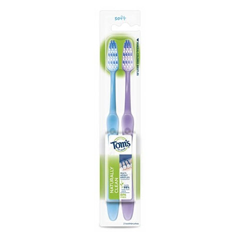 Tom's Of Maine, Naturally Clean Soft-Bristle Toothbrush Twin Pack, 2 Count Tom's Of Maine