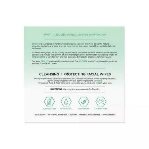 Fortify, Natural Bacteria Fighting Skincare Cleansing And Protecting Facial Wipes, 30 Count