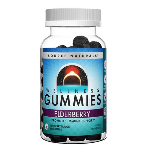 Source Naturals, Wellness Gummies Elderberry, 60 Gummies Source Naturals