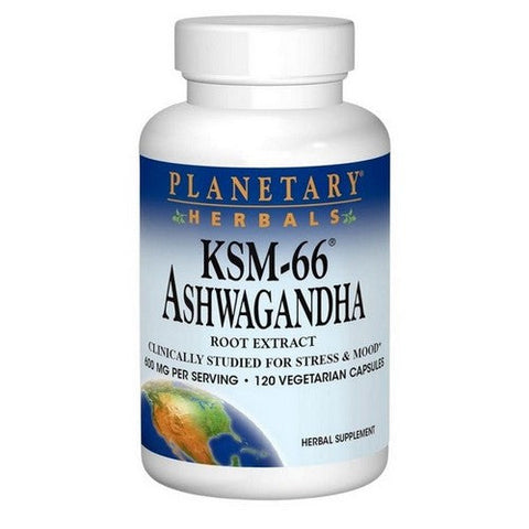 Planetary Herbals, Ksm-66 Ashwagandha Root Extract, 300 mg, 120 Veg Caps Planetary Herbals