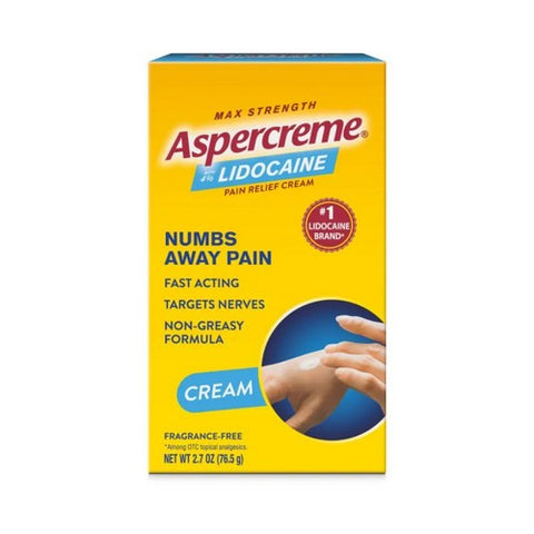 4% Lidocaine Pain Relief Cream Max Strength 2.7 Oz by Aspercreme