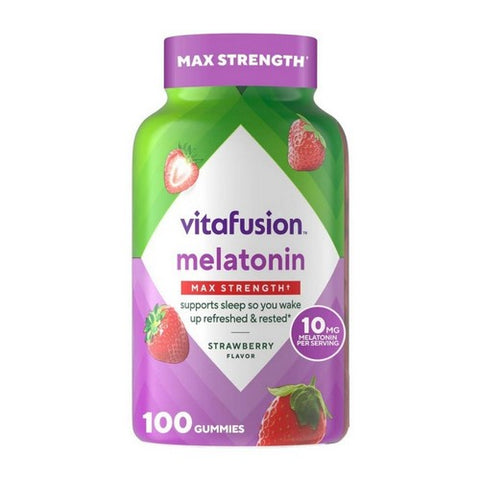 Vitafusion, Sleep Gummies Max Strength Strawberry, 10 mg, 100 Gummies