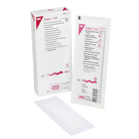 3M, 3M Medipore + Pad Soft Cloth Adhesive Dressing 3Ã‚Â½ x 10 Inch, Box Of 25