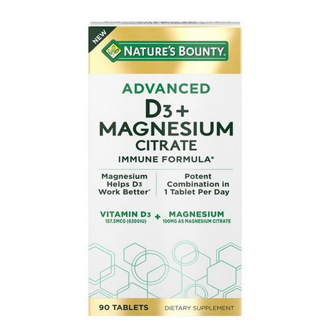 Nature's Bounty, Advanced Vitamin D + Magnesium, 90 Count Nature's Bounty
