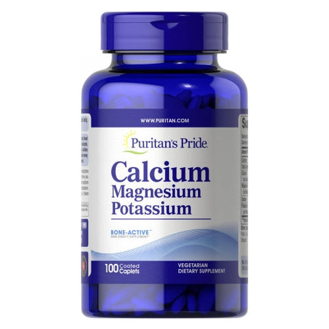 Puritan's Pride, Calcium Magnesium and Potassium, 100 Caplets Puritan's Pride