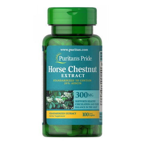 Puritan's Pride, Horse Chestnut Standardized Extract, 300 mg, 100 Caplets Puritan's Pride