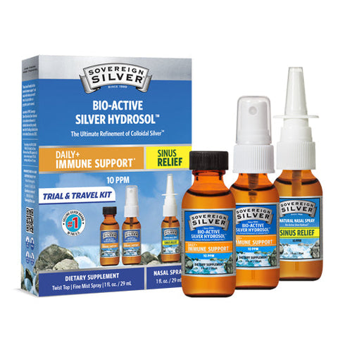 Sovereign Silver, Silver Hydrosol Immune Support Kit, 3 Pieces Sovereign Silver