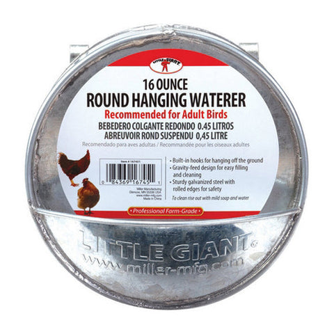 Miller Little Giant, Galvanized Round Hanging Poultry Waterer, 1 Each Miller Little Giant