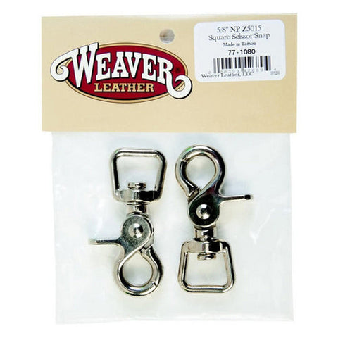 Weaver Leather, Square Scissor Snap 5/8" Nickel Plated, 1 Count Weaver Leather