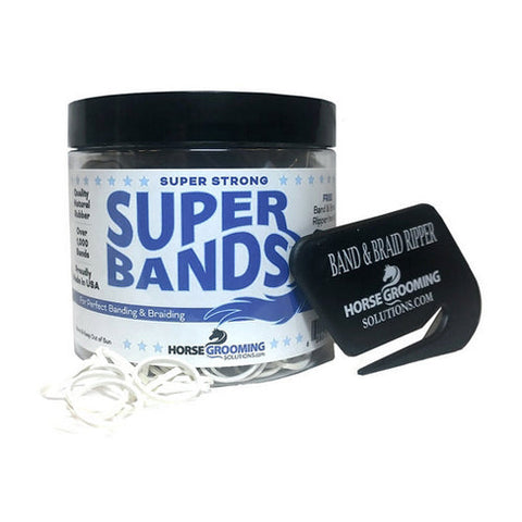 Horse Grooming Solutions, Super Bands White, 0.25 Lbs Horse Grooming Solutions