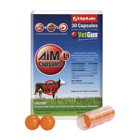 Vetgun, Aim-L Vetcaps Cattle Insecticide Capsules For Vetgun, 30 Capsules Vetgun