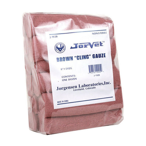 Jorvet, Brown Cling Gauze - 6" x 5 yds, 12 Count Jorvet