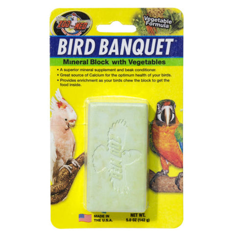 Zoo Med, Zoo Med Bird Banquet Vegetable Formula Mineral Block, Green, 1 Each/5 Oz, Large Zoo Med