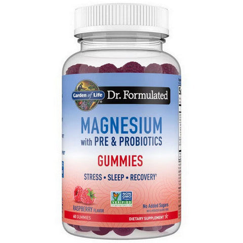 Garden of Life, Dr. Formulated Magnesium with Pre and Probiotics Raspberry, 60 Gummies Garden of Life