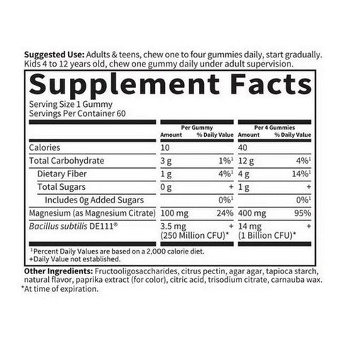Garden of Life, Dr. Formulated Magnesium with Pre and Probiotics Raspberry, 60 Gummies Garden of Life
