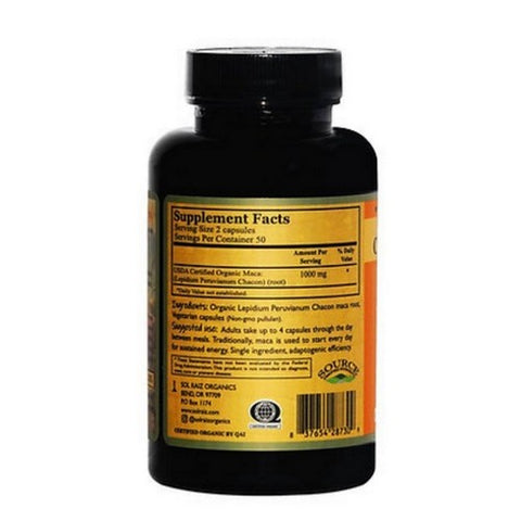 Sol Raiz Organics, Chacon Maca, 100 Caps Sol Raiz Organics