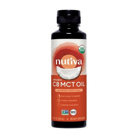 Nutiva, Organic C8 MCT Oil, 12 Oz Nutiva