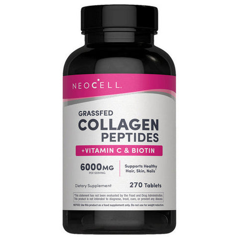 Neocell Laboratories, Grass-Fed Collagen Peptides Plus Vitamin C And Biotin, 270 Tablets Neocell Laboratories