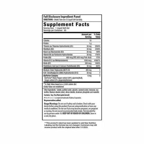 Irwin Naturals, Mega B-Complex With Quick Energy Mct'S, 60 Softgels Irwin Naturals