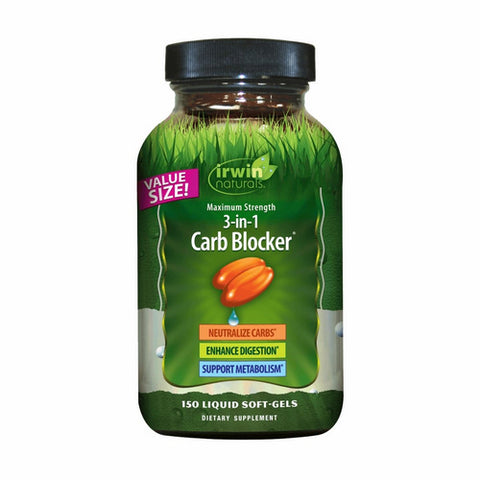 Maximum Strength 3-in-1 Carb Blocker 150 Softgels by Irwin Naturals