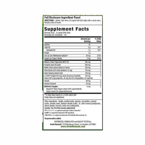 Irwin Naturals, Testosterone Up With Powerful Lj100 Longjack, 120 Softgels Irwin Naturals
