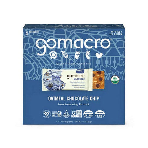 Gomacro, MacroBar Oatmeal Chocolate Chip, 4 Count Gomacro