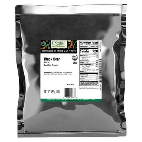 Frontier Coop, Organic Black Bean Flakes, 16 Oz