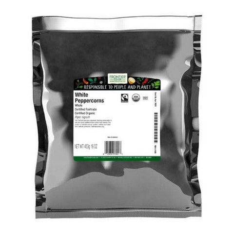 Frontier Coop, Organic White Peppercorns, 1 Lb