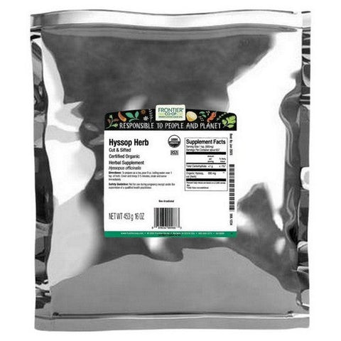 Frontier Coop, Organic Hyssop Herb Cut & Sifted, 1 Lb Frontier Coop