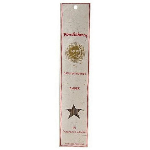 Pondicherry Natural Incense, Amber Incense Sticks, 15 Count Pondicherry Natural Incense