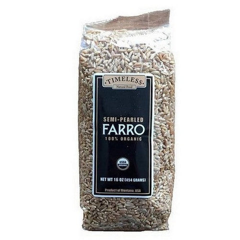 Timeless Natural Foods, Organic Heirloom Semi Pearled Farro, 16 Oz Timeless Natural Foods
