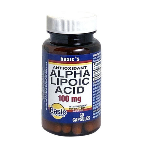 Basic Vitamins, Alpha Lipoic Acid, 100 Mg, 60 Caps Basic Vitamins