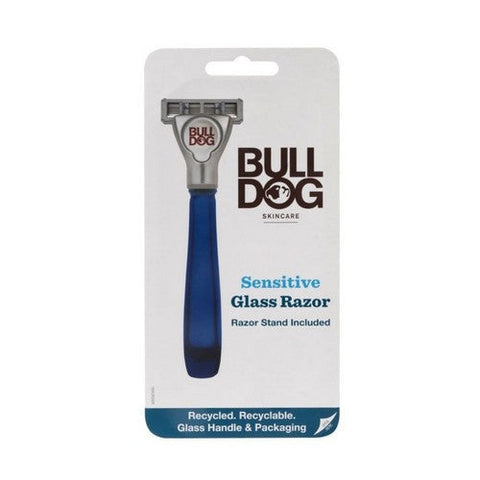 Bulldog Natural Skincare, 5-Blade Razor With Stand Sensitive Blue Glass, 1 Count