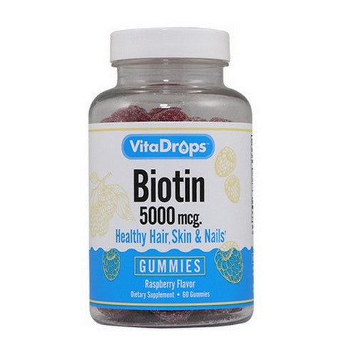 Vitadrops, VitaDrops Biotin, 5000 Mcg, 60 Gummies