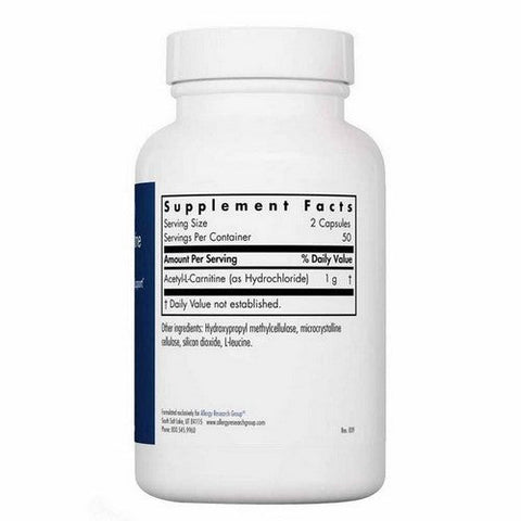 Nutricology/ Allergy Research Group, Acetyl-L-Carnitine, 500 Mg, 100 Veg Caps Nutricology/ Allergy Research Group
