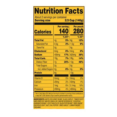 Tasty Bite, Organic Madras Lentils 3 Bean, 10 Oz (Case Of 6)