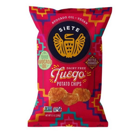Siete, Fuego Kettle Cooked Potato Chips, 5.5 Oz (Case Of 6) Siete