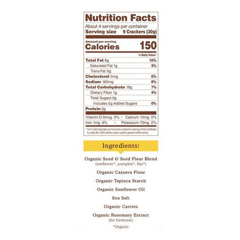 Simple Mills, Original Crackers Organic Seed Flour, 4.25 Oz (Case Of 6)