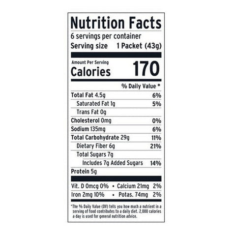 Purely Elizabeth, Superfood Oatmeal Dark Chocolate Chunk Multipack With Prebiotic Fiber, 9.12 Oz (Case Of 6) Purely Elizabeth