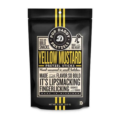 Pop Daddy Snacks, Yellow Mustard Pretzels, 7.5 Oz(Case Of 12) Pop Daddy Snacks