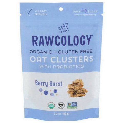 Rawcology, Organic Oat Clusters Berry Burst, 3.2 Oz(Case Of 6) Rawcology